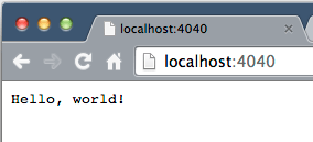 The response from the hello world server.