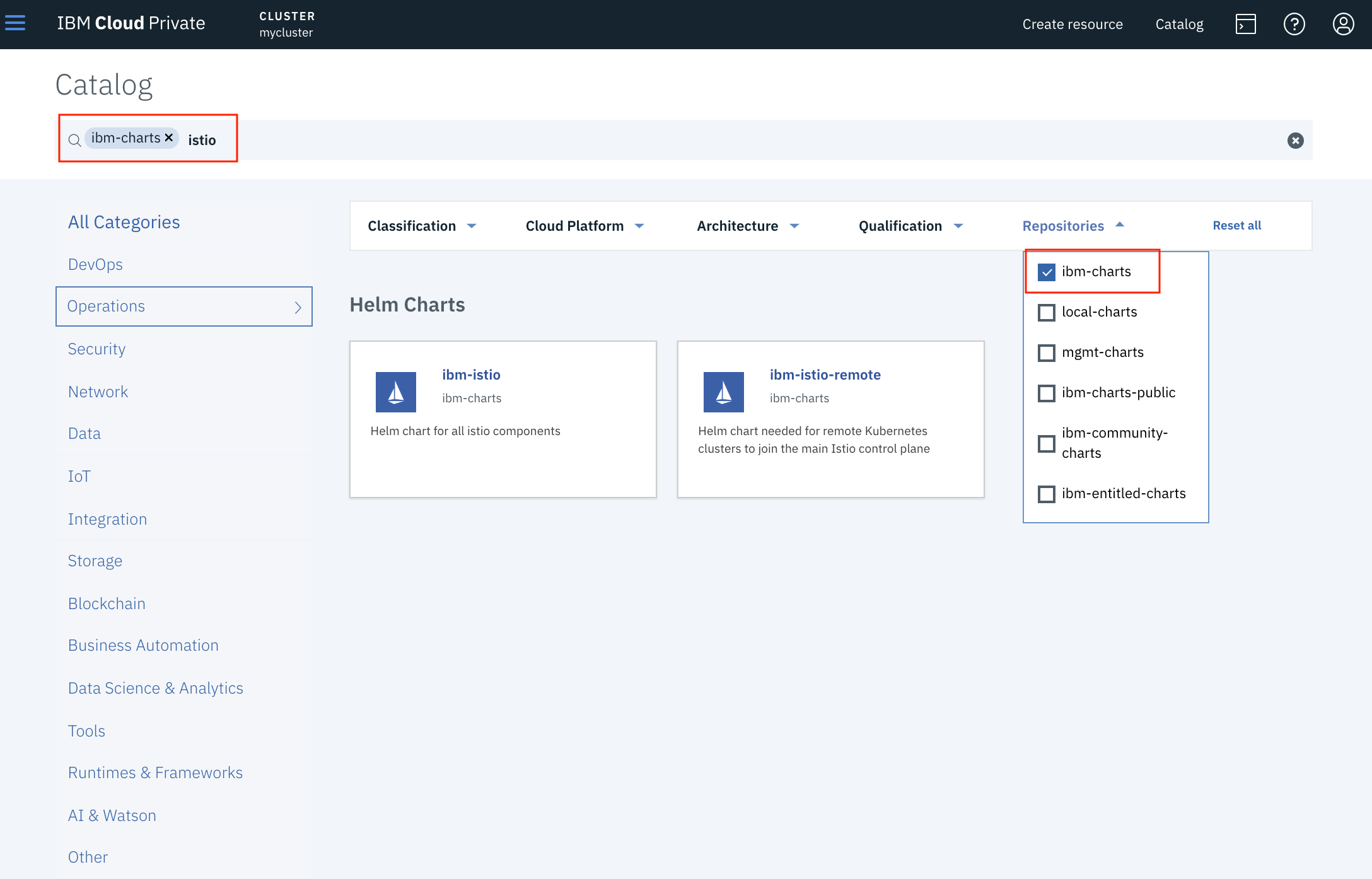 IBM 私有云 - Istio 目录